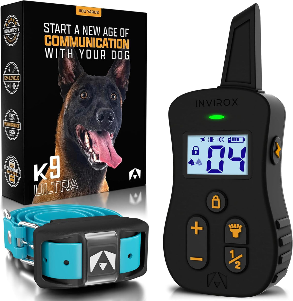 Ultra K9 Dog Training Collar with Remote, 124 Levels E Collar