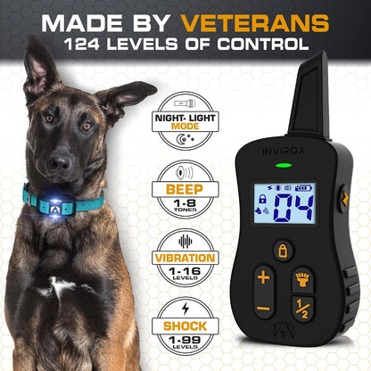 Ultra K9 Dog Training Collar with Remote, 124 Levels E Collar