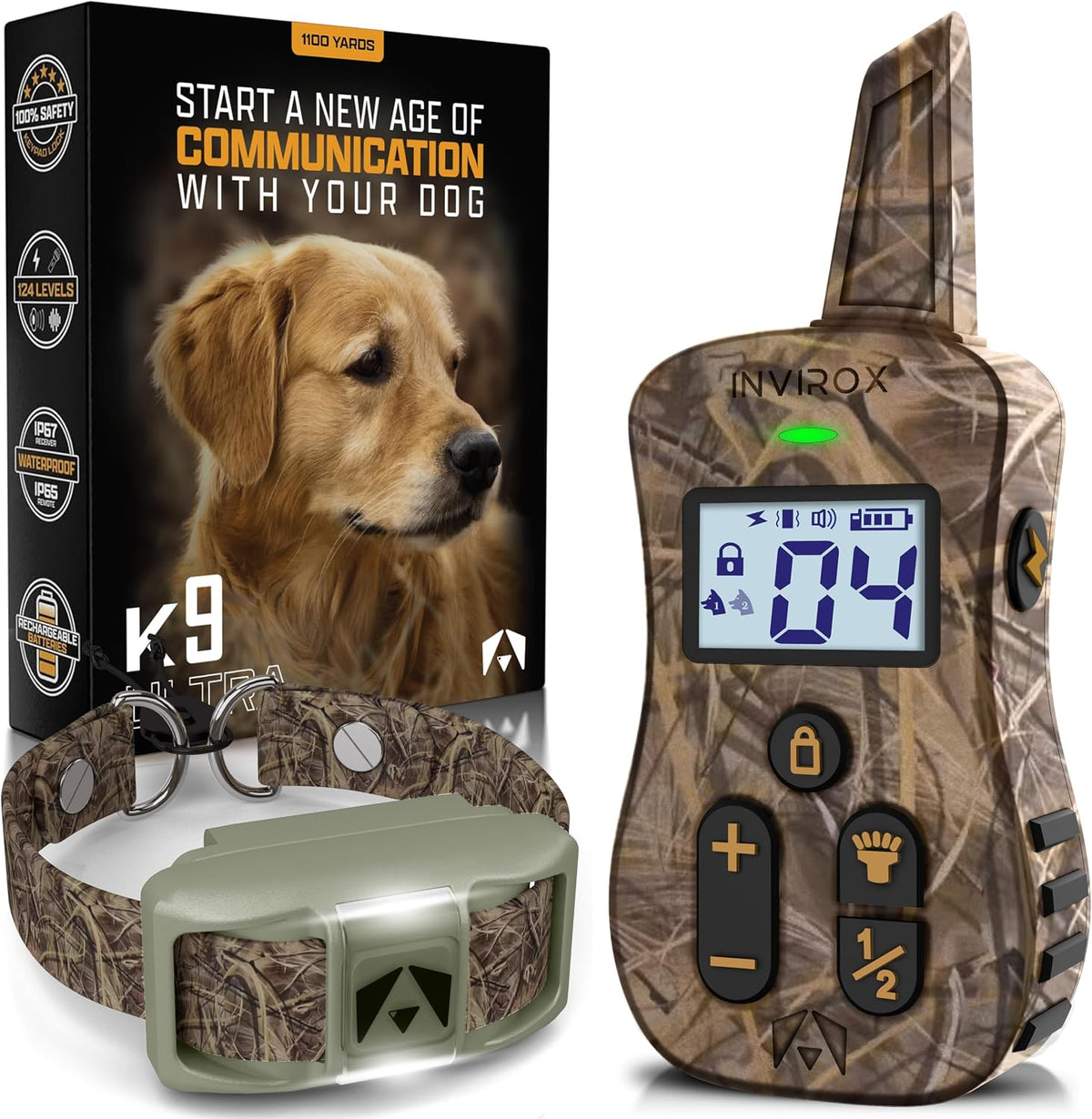 Ultra K9 Dog Training Collar with Remote, 124 Levels E Collar