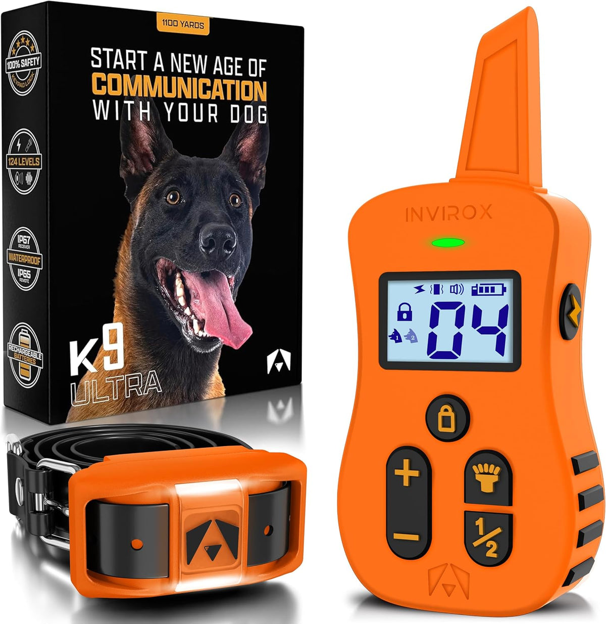 Ultra K9 Dog Training Collar with Remote, 124 Levels E Collar