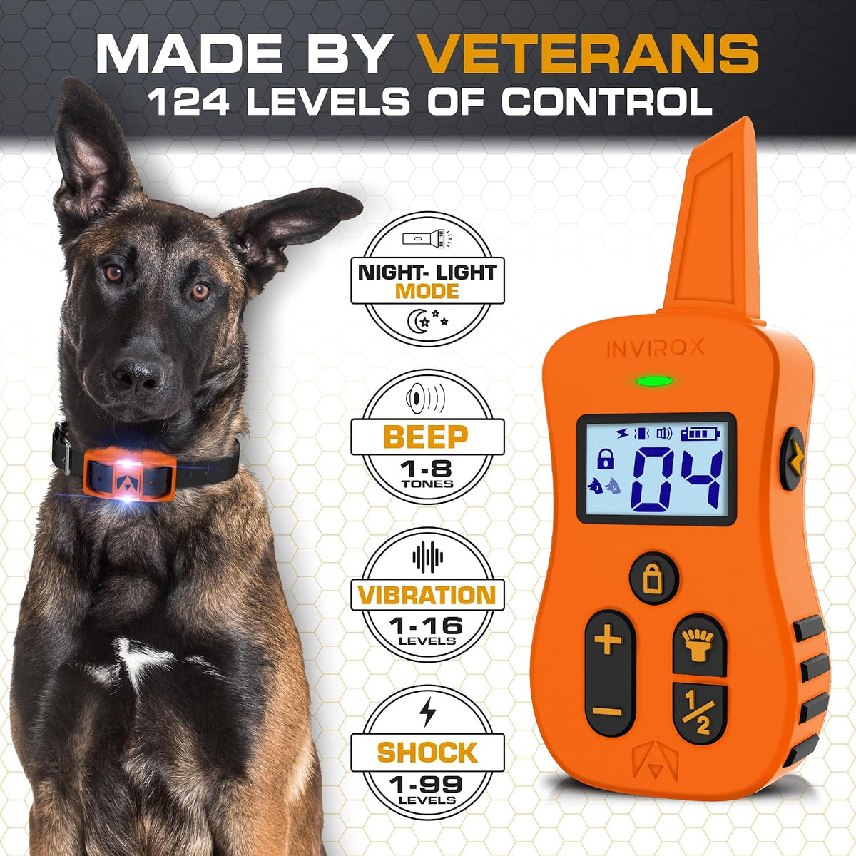 Ultra K9 Dog Training Collar with Remote, 124 Levels E Collar