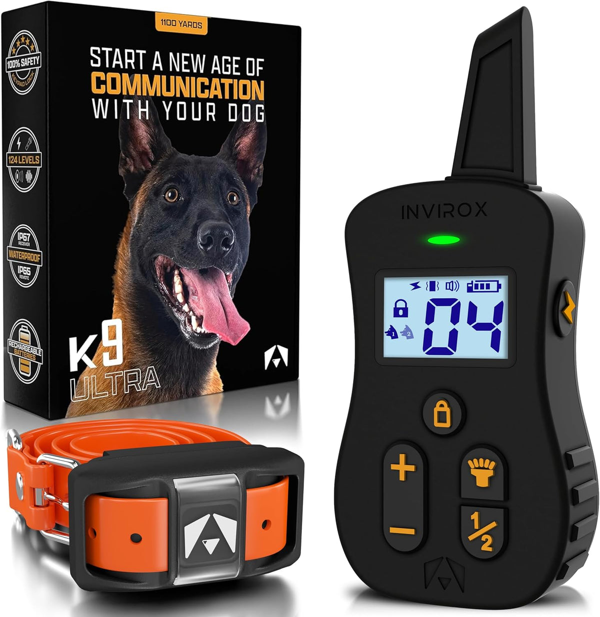 Ultra K9 Dog Training Collar with Remote, 124 Levels E Collar