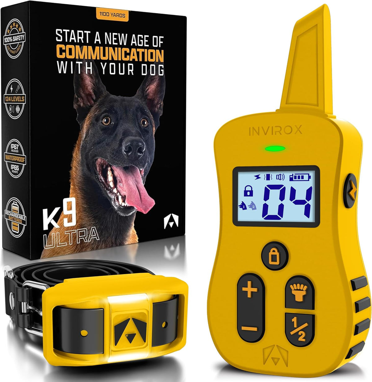 Ultra K9 Dog Training Collar with Remote, 124 Levels E Collar