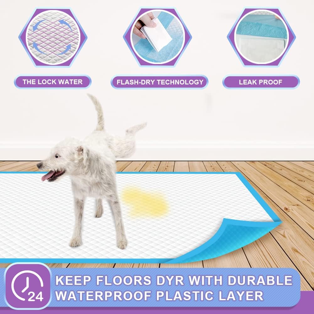Heavy Duty Puppy Pee Pads 22"x23"-100 Count | Dog Pee Training Pads Super Absorbent & Leak-Proof | Disposable Pet Piddle and Potty Pads for Puppies | Dogs | Doggie| Cats | Rabbits