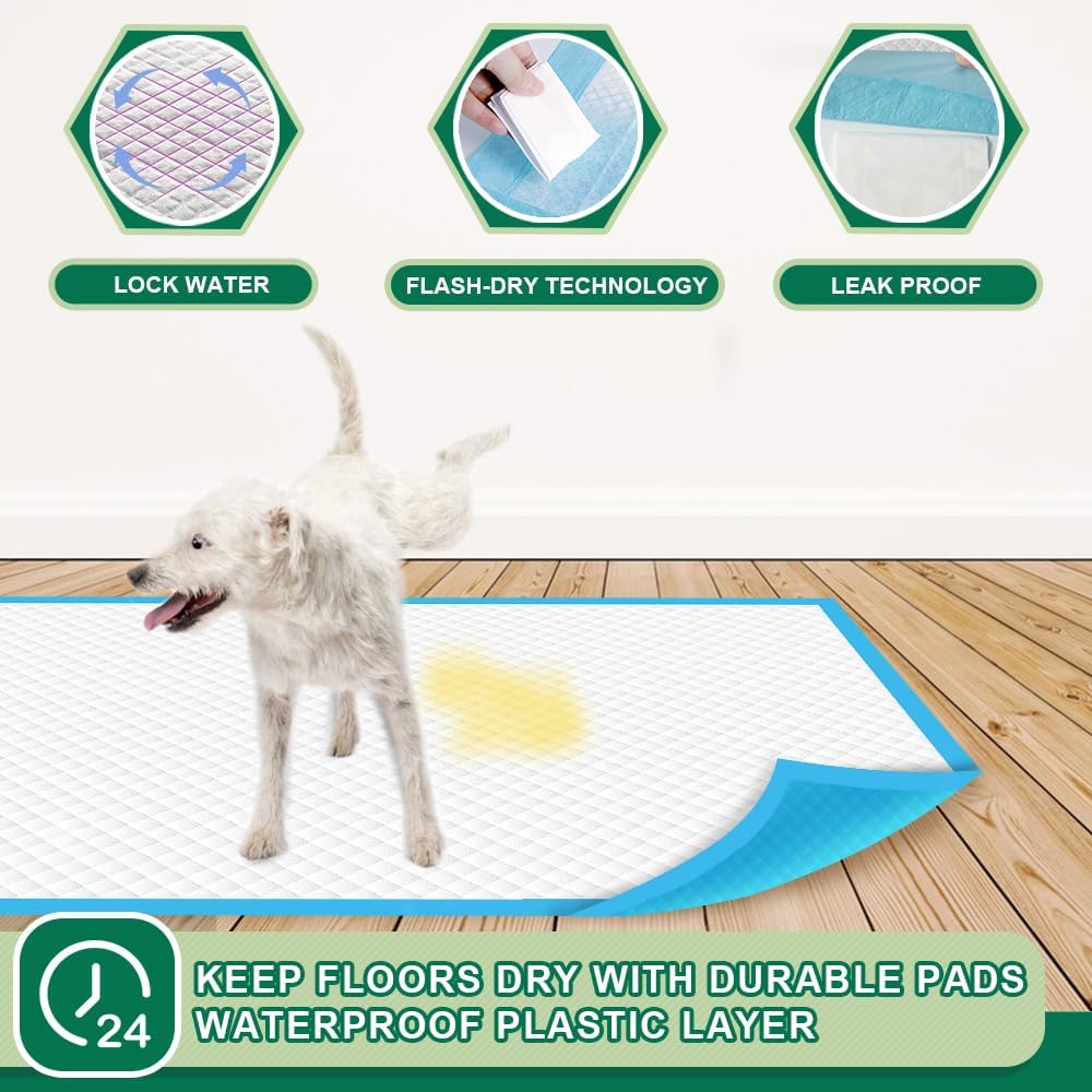 Heavy Duty Puppy Pee Pads 22"x23"-100 Count | Dog Pee Training Pads Super Absorbent & Leak-Proof | Disposable Pet Piddle and Potty Pads for Puppies | Dogs | Doggie| Cats | Rabbits