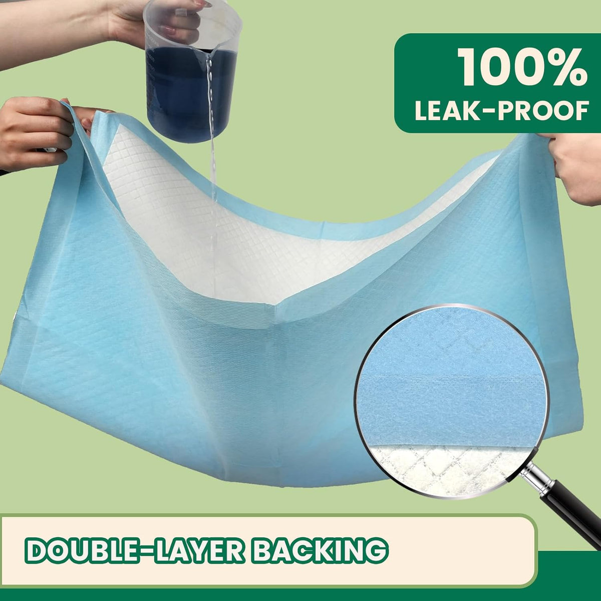 Heavy Duty Puppy Pee Pads 22"x23"-100 Count | Dog Pee Training Pads Super Absorbent & Leak-Proof | Disposable Pet Piddle and Potty Pads for Puppies | Dogs | Doggie| Cats | Rabbits