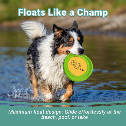 3 Packs Nylon Interactive Dog Flying Disc - Floating Dog Toys for Aggressive chewers - Water Toys for Dogs (Blue and Yellow)