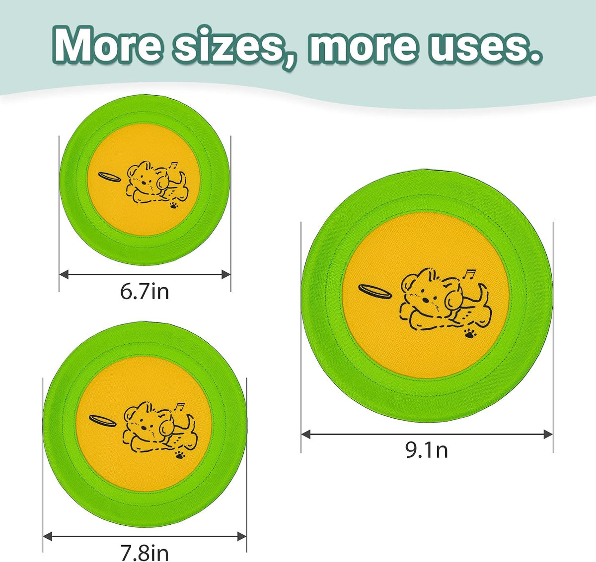 3 Packs Nylon Interactive Dog Flying Disc - Floating Dog Toys for Aggressive chewers - Water Toys for Dogs (Blue and Yellow)