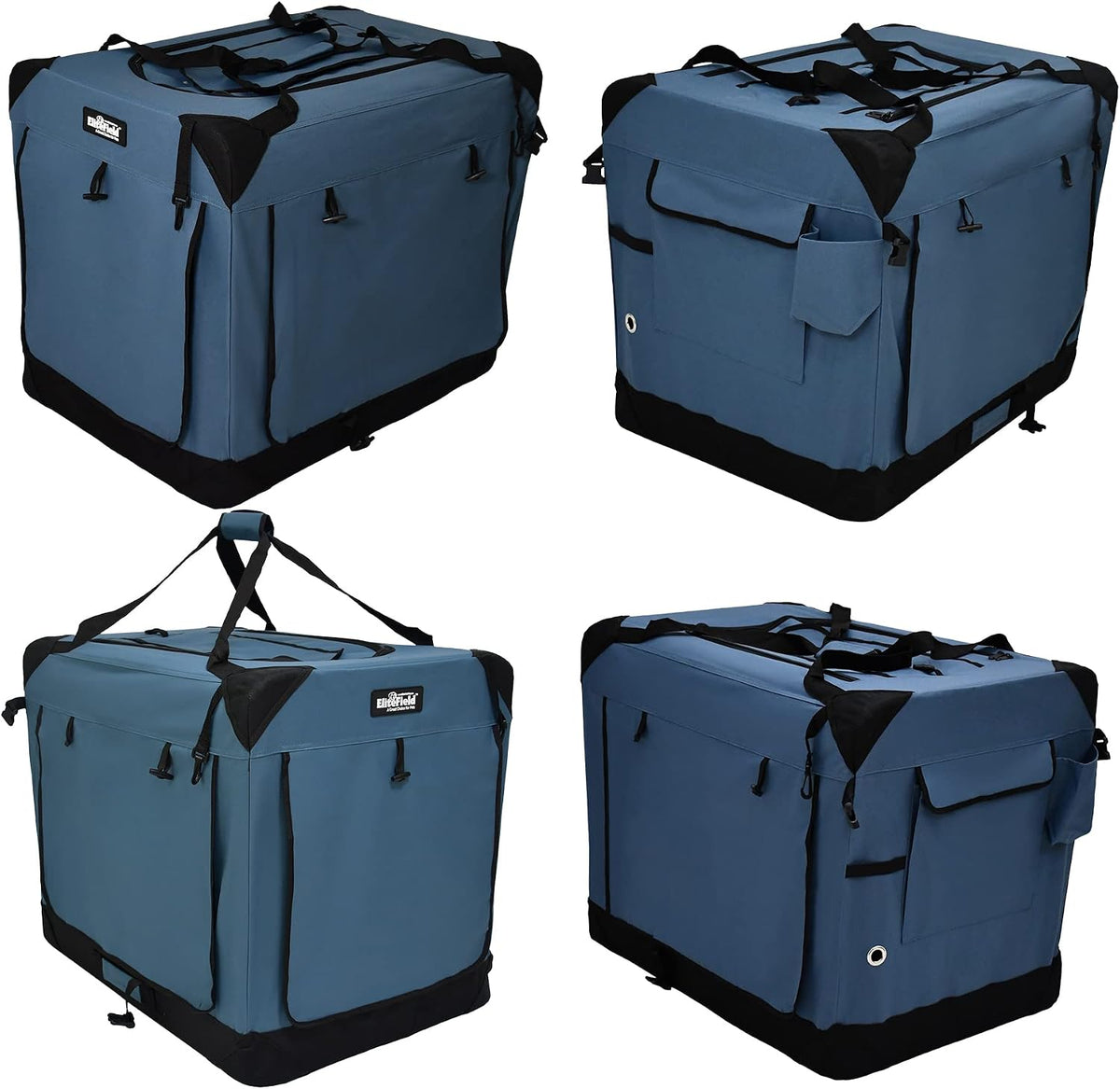 4-Door Folding Soft Dog Crate with Curtains (2-Year Warranty)