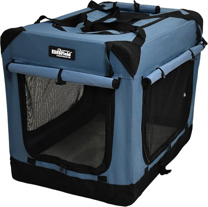 4-Door Folding Soft Dog Crate with Curtains (2-Year Warranty)