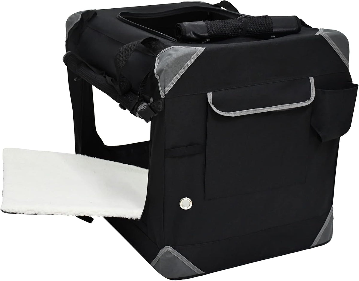 4-Door Folding Soft Dog Crate with Curtains (2-Year Warranty)