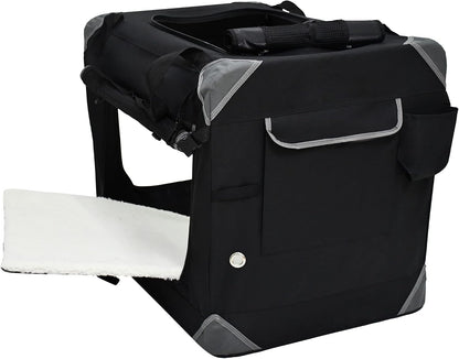 4-Door Folding Soft Dog Crate with Curtains (2-Year Warranty)