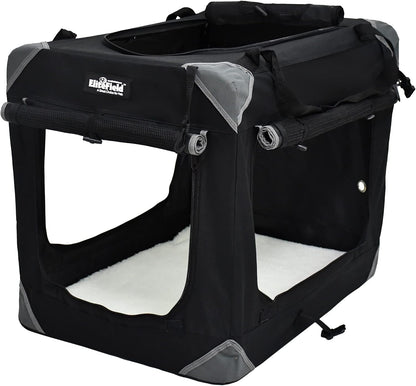4-Door Folding Soft Dog Crate with Curtains (2-Year Warranty)
