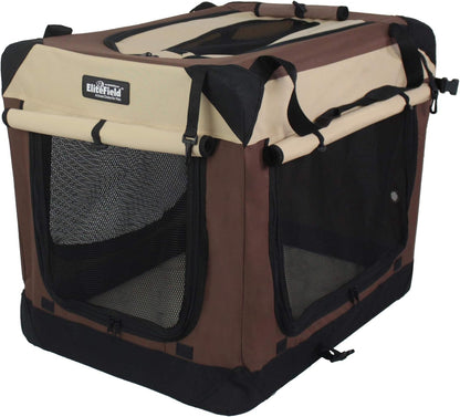 4-Door Folding Soft Dog Crate with Curtains (2-Year Warranty)