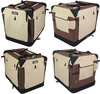 4-Door Folding Soft Dog Crate with Curtains (2-Year Warranty)