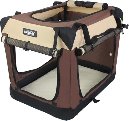 4-Door Folding Soft Dog Crate with Curtains (2-Year Warranty)