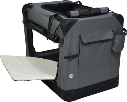 4-Door Folding Soft Dog Crate with Curtains (2-Year Warranty)