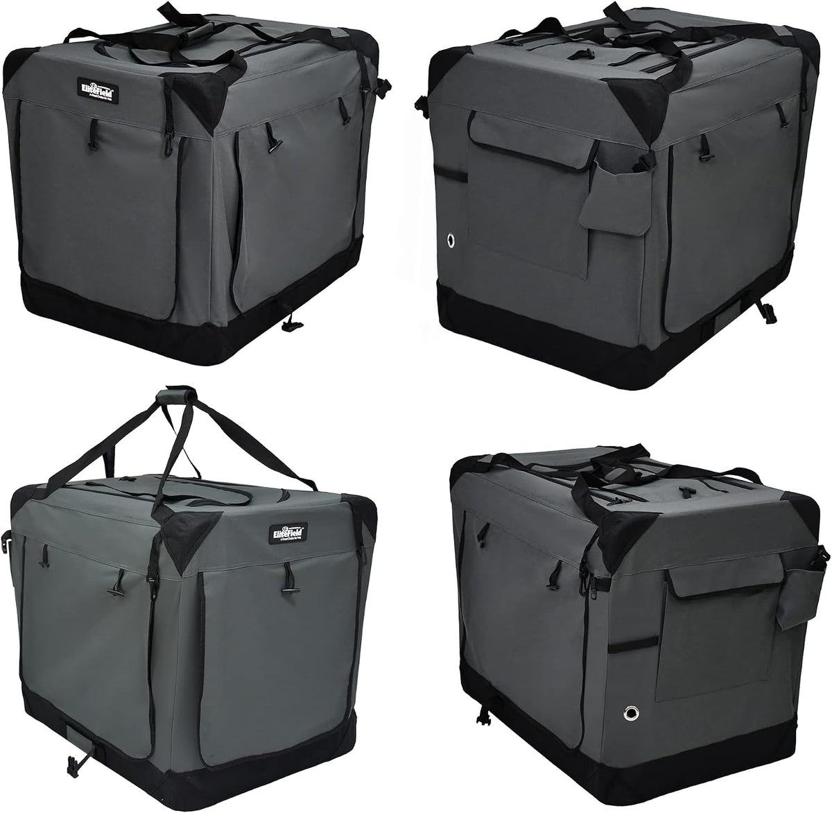 4-Door Folding Soft Dog Crate with Curtains (2-Year Warranty)