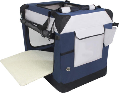 4-Door Folding Soft Dog Crate with Curtains (2-Year Warranty)