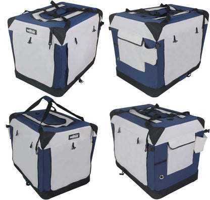 4-Door Folding Soft Dog Crate with Curtains (2-Year Warranty)