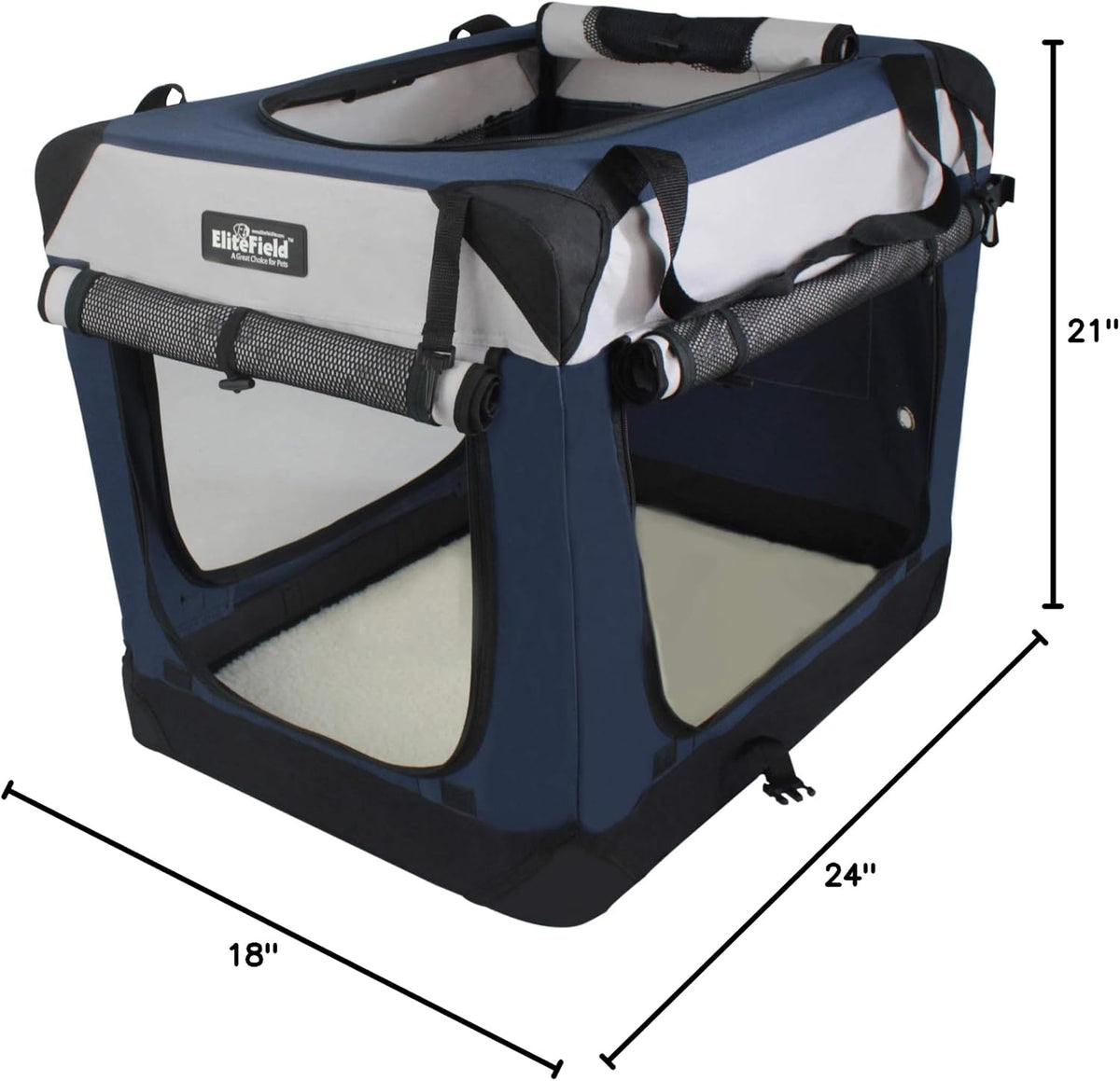 4-Door Folding Soft Dog Crate with Curtains (2-Year Warranty)