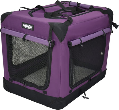 4-Door Folding Soft Dog Crate with Curtains (2-Year Warranty)