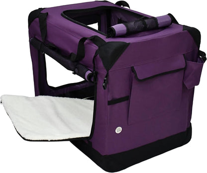 4-Door Folding Soft Dog Crate with Curtains (2-Year Warranty)