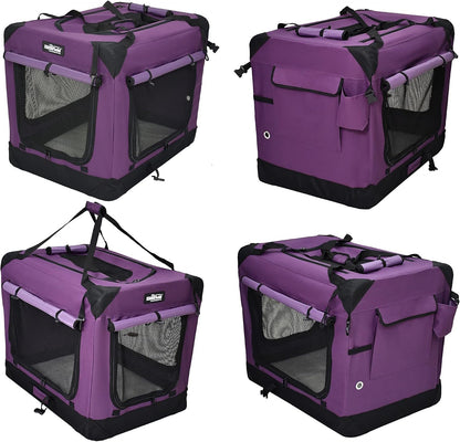 4-Door Folding Soft Dog Crate with Curtains (2-Year Warranty)