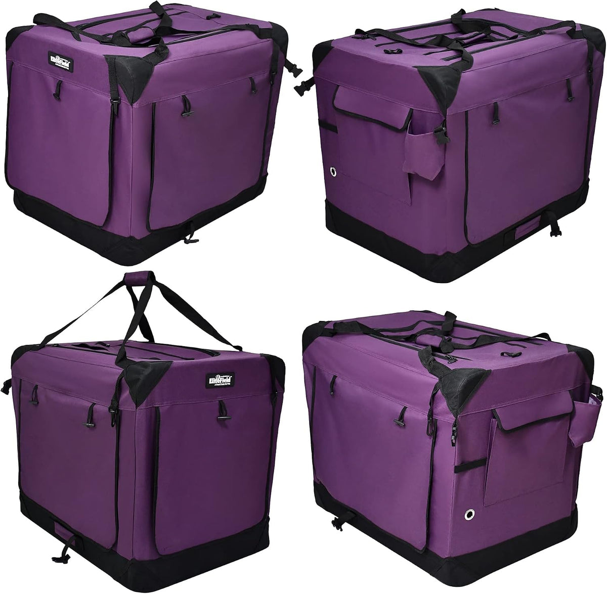 4-Door Folding Soft Dog Crate with Curtains (2-Year Warranty)