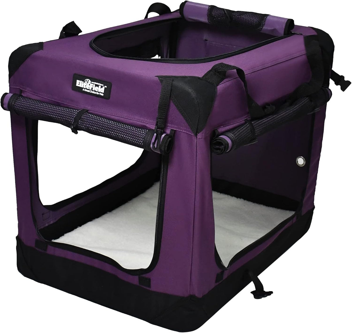 4-Door Folding Soft Dog Crate with Curtains (2-Year Warranty)