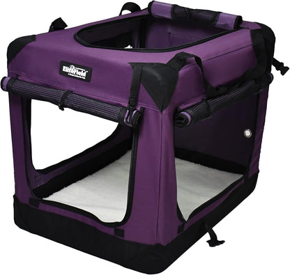 4-Door Folding Soft Dog Crate with Curtains (2-Year Warranty)