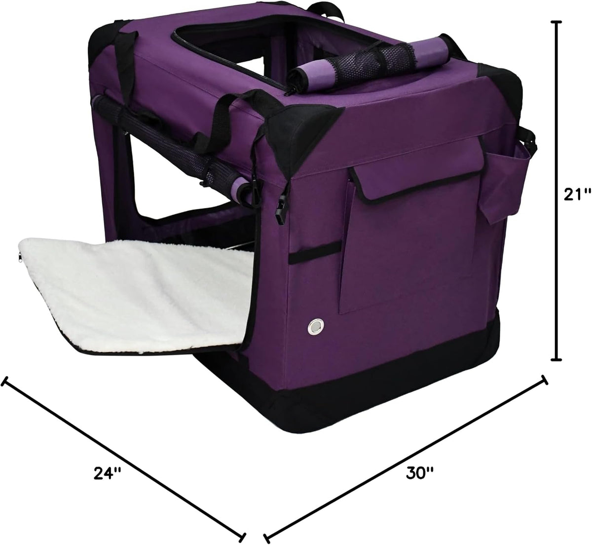 4-Door Folding Soft Dog Crate with Curtains (2-Year Warranty)