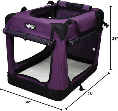 4-Door Folding Soft Dog Crate with Curtains (2-Year Warranty)