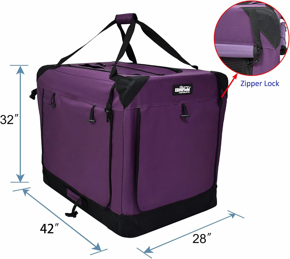 4-Door Folding Soft Dog Crate with Curtains (2-Year Warranty)