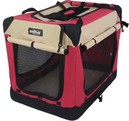 4-Door Folding Soft Dog Crate with Curtains (2-Year Warranty)