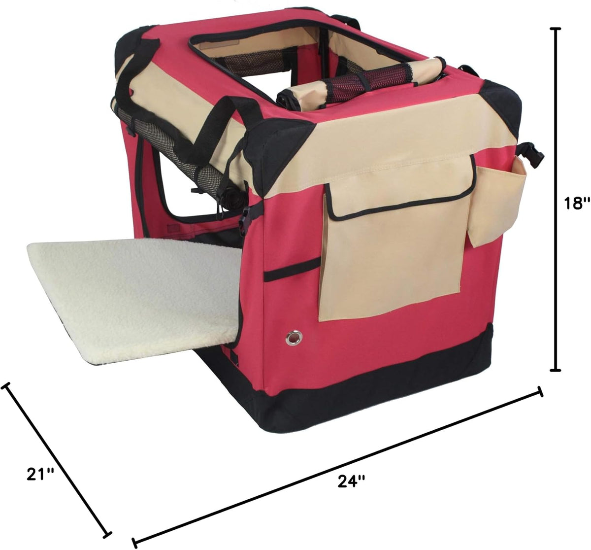 4-Door Folding Soft Dog Crate with Curtains (2-Year Warranty)