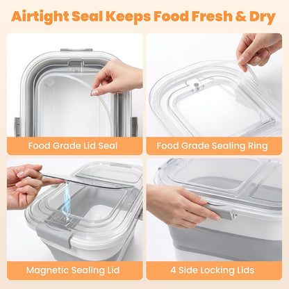 30 Lbs Rice Container, Collapsible Dog Food Storage Container