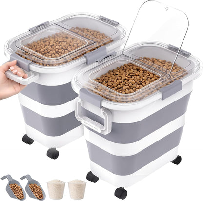 30 Lbs Rice Container, Collapsible Dog Food Storage Container
