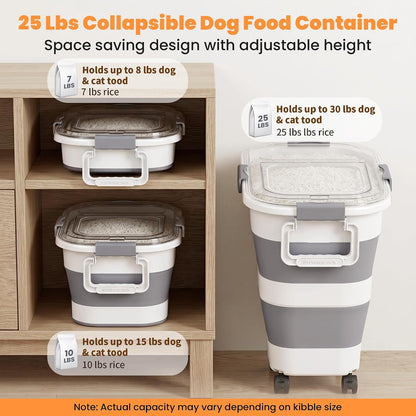 30 Lbs Rice Container, Collapsible Dog Food Storage Container