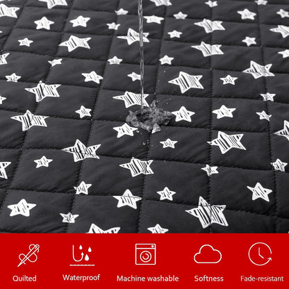 Waterproof Dog Bed Covers Replacement Lovely Grey Star Print, 27x36 Inches | Washable Pet Hair Easy to Remove, Noiseless Quilted Puppy Pet Bed Cover , for Dog/Cat, Cover Only