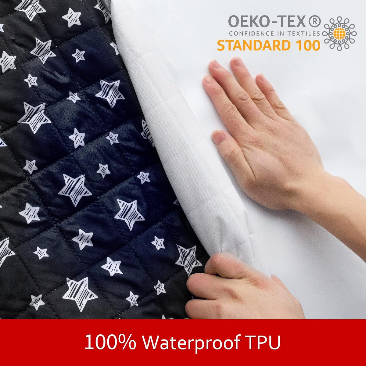 Waterproof Dog Bed Covers Replacement Lovely Grey Star Print, 27x36 Inches | Washable Pet Hair Easy to Remove, Noiseless Quilted Puppy Pet Bed Cover , for Dog/Cat, Cover Only