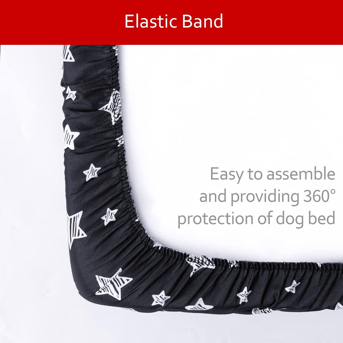 Waterproof Dog Bed Covers Replacement Lovely Grey Star Print, 27x36 Inches | Washable Pet Hair Easy to Remove, Noiseless Quilted Puppy Pet Bed Cover , for Dog/Cat, Cover Only