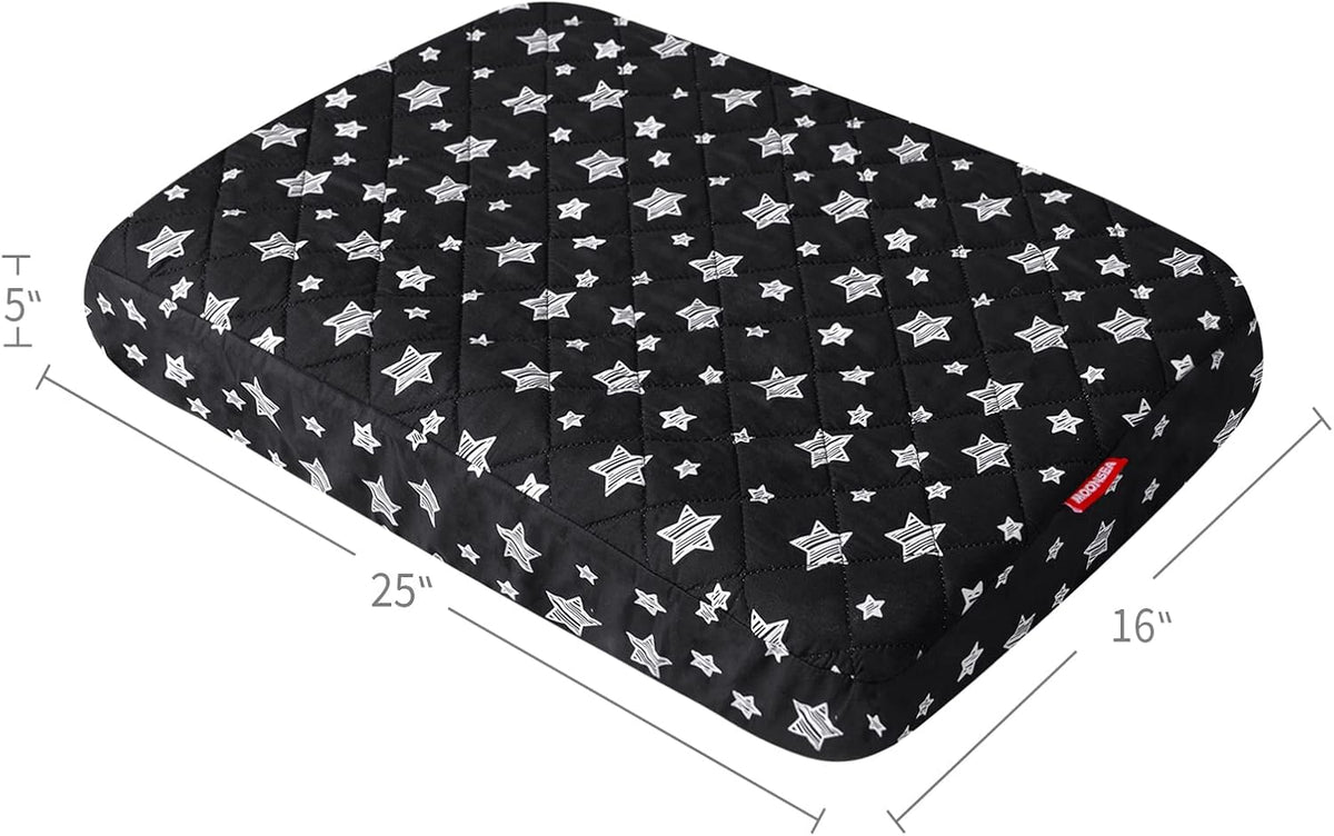 Waterproof Dog Bed Covers Replacement Lovely Grey Star Print, 27x36 Inches | Washable Pet Hair Easy to Remove, Noiseless Quilted Puppy Pet Bed Cover , for Dog/Cat, Cover Only