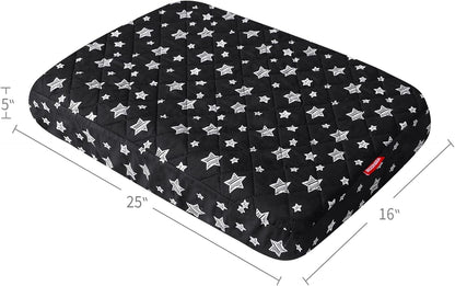 Waterproof Dog Bed Covers Replacement Lovely Grey Star Print, 27x36 Inches | Washable Pet Hair Easy to Remove, Noiseless Quilted Puppy Pet Bed Cover , for Dog/Cat, Cover Only