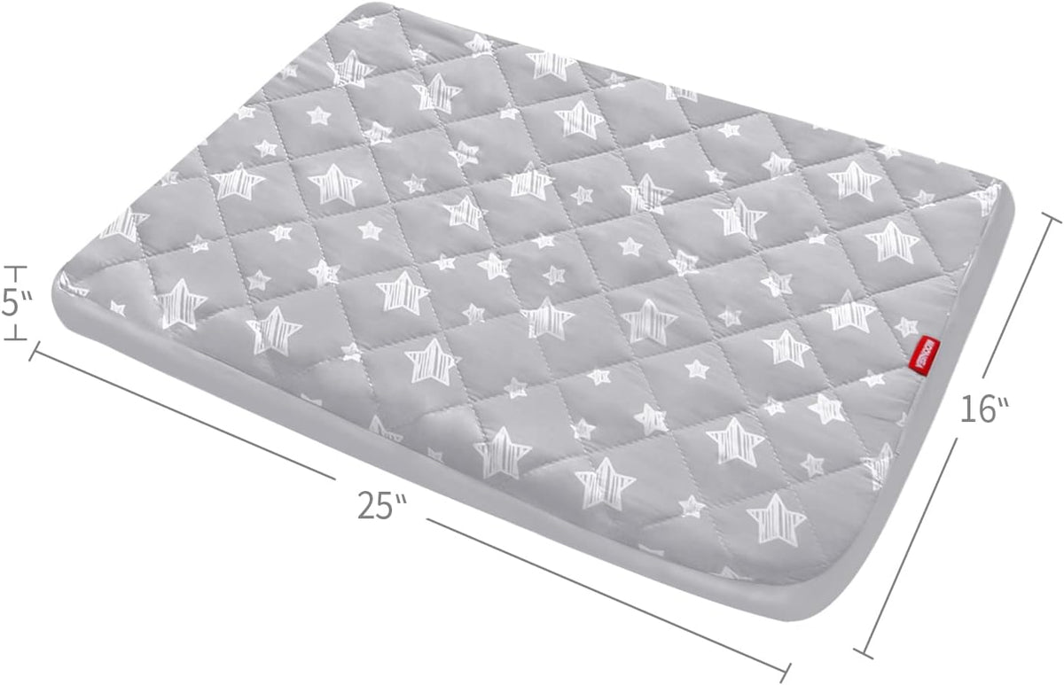 Waterproof Dog Bed Covers Replacement Lovely Grey Star Print, 27x36 Inches | Washable Pet Hair Easy to Remove, Noiseless Quilted Puppy Pet Bed Cover , for Dog/Cat, Cover Only
