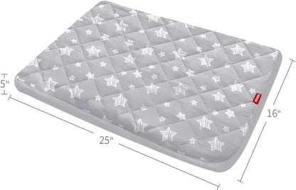 Waterproof Dog Bed Covers Replacement Lovely Grey Star Print, 27x36 Inches | Washable Pet Hair Easy to Remove, Noiseless Quilted Puppy Pet Bed Cover , for Dog/Cat, Cover Only