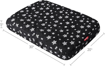 Waterproof Dog Bed Covers Replacement Lovely Grey Star Print, 27x36 Inches | Washable Pet Hair Easy to Remove, Noiseless Quilted Puppy Pet Bed Cover , for Dog/Cat, Cover Only