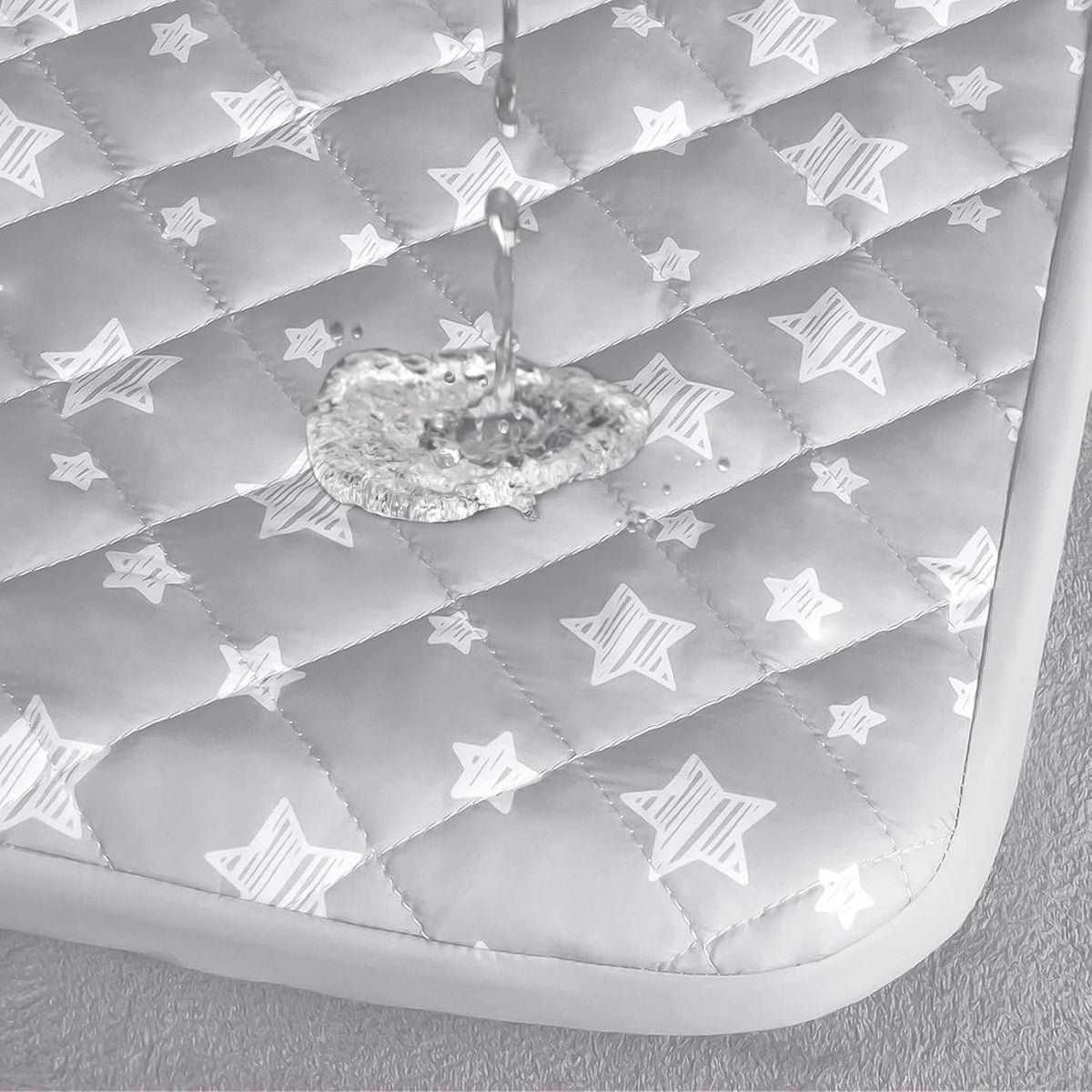Waterproof Dog Bed Covers Replacement Lovely Grey Star Print, 27x36 Inches | Washable Pet Hair Easy to Remove, Noiseless Quilted Puppy Pet Bed Cover , for Dog/Cat, Cover Only