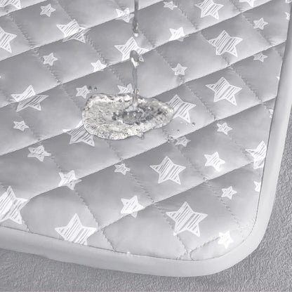 Waterproof Dog Bed Covers Replacement Lovely Grey Star Print, 27x36 Inches | Washable Pet Hair Easy to Remove, Noiseless Quilted Puppy Pet Bed Cover , for Dog/Cat, Cover Only