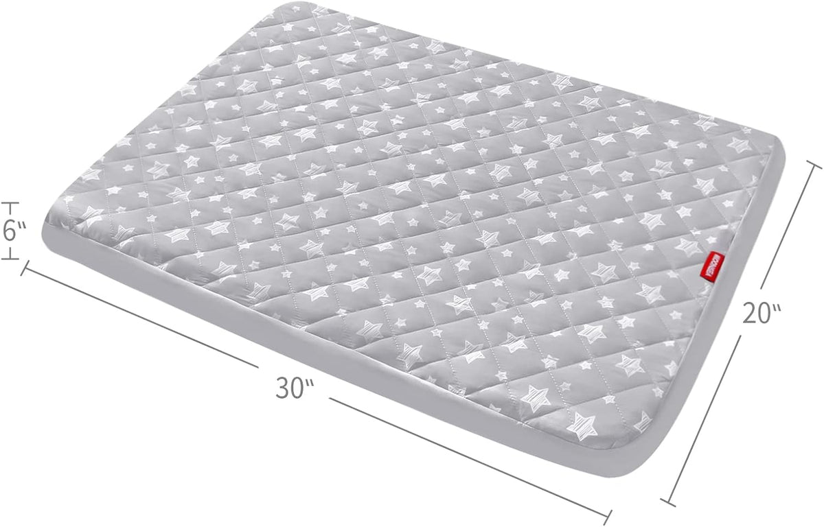 Waterproof Dog Bed Covers Replacement Lovely Grey Star Print, 27x36 Inches | Washable Pet Hair Easy to Remove, Noiseless Quilted Puppy Pet Bed Cover , for Dog/Cat, Cover Only